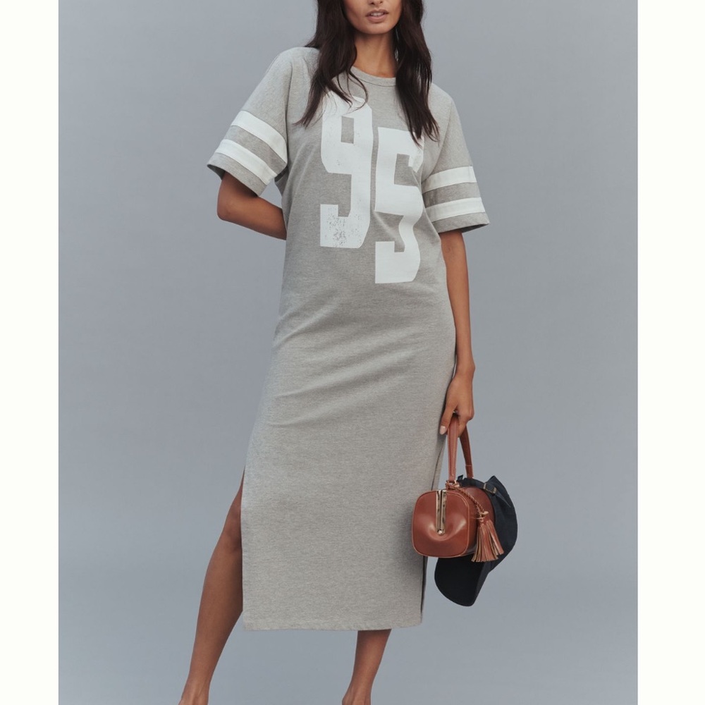 ANTHROPOLOGIE➕DAILY PRACTICE Short Sleeve Graphic Midi Dress NWT